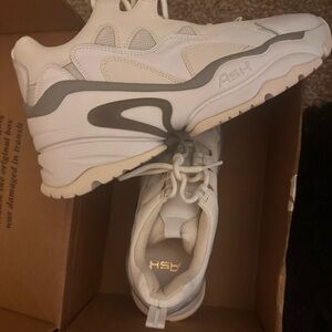 Ash Cream and Gray Sneakers